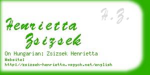 henrietta zsizsek business card